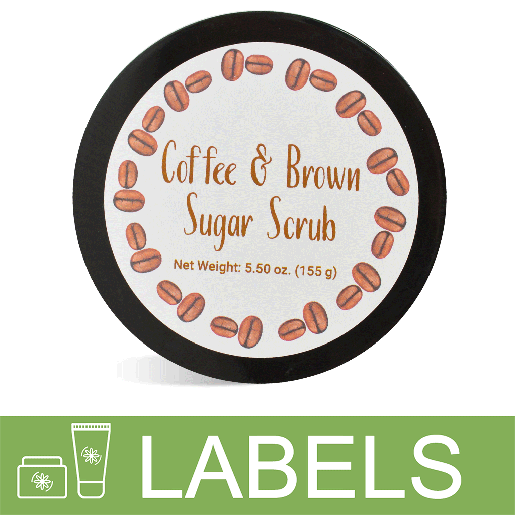 Coffee and Brown Sugar Scrub Top Label