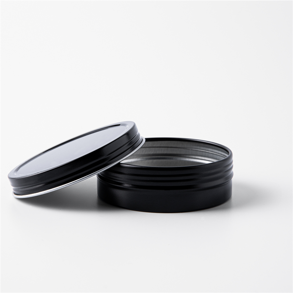 2 oz Black Shallow Rustproof Tin & Screw Top Set - Zoom Media 1