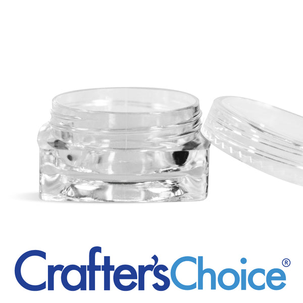 3 ml Clear Square Jar & Clear Top - Zoom Media 1