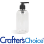 8 oz Clear Boston Round w/ Black Saddle Pump Set - Zoom Thumbnail Media 1