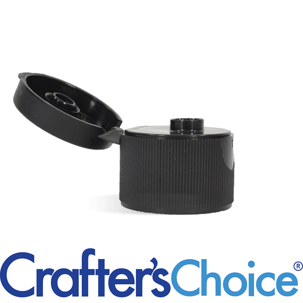 24/410 Black Ribbed Flip Top Cap - Zoom Media 1