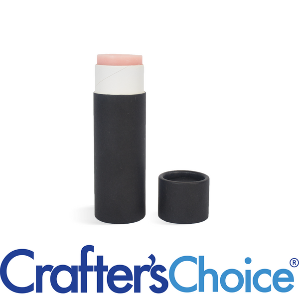 0.3 oz Black Paperboard Lip Tube & Cap Set - Push Up - Zoom Media 1