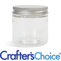 8 oz Clear Basic Jar & Silver Metal Top Set - Zoom Thumbnail Media 1