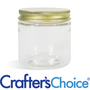 8 oz Clear Basic Jar & Gold Metal Top Set - Zoom Thumbnail Media 1