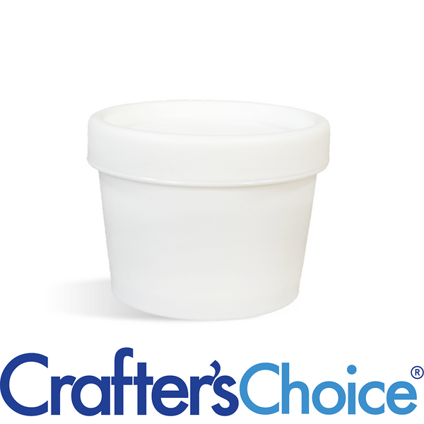 3.4 oz White Plastic Pot & Lid Set - Zoom Media 1