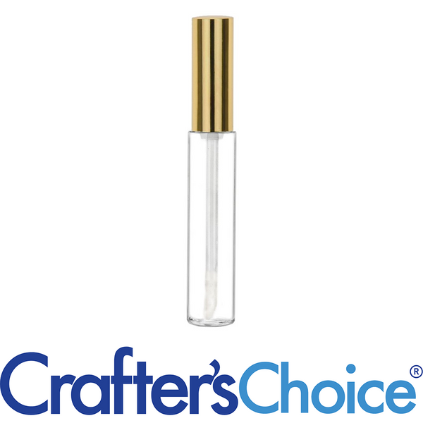 Lip Gloss Wand & Tube Set - Round, Gold - Zoom Media 1