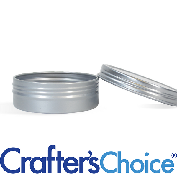 2 oz Silver Shallow Rustproof Tin & Screw Top Set - Zoom Media 1