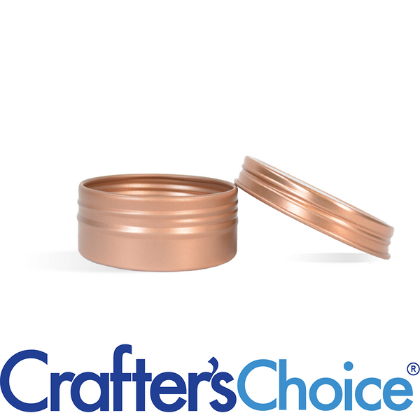 0.5 oz Rose Gold Shallow Rustproof Tin & Screw Top - Zoom Media 1