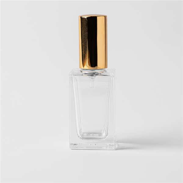 0.54 oz Clear Glass Perfume Bottle with Gold Spray Top - Zoom Media 1