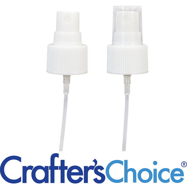 24/410 White Ribbed Sprayer Top - Clear Cap - Zoom Media 1