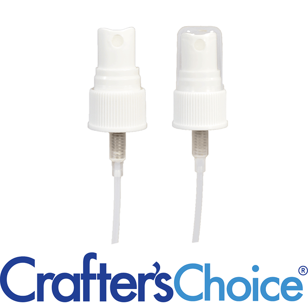 20/410 White Ribbed Sprayer Top - Clear Cap - Zoom Media 1