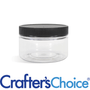 2 oz Clear Heavy Wall Jar & Black Ribbed Top Set - Zoom Thumbnail Media 1
