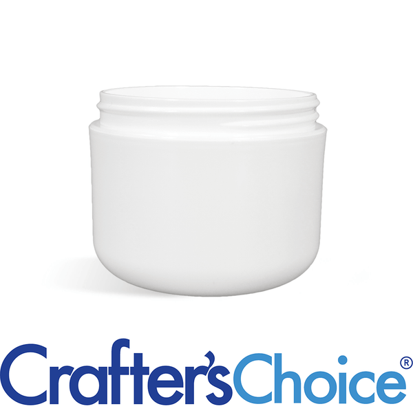 2 oz White Double Wall Plastic Jar - 58/400 - Zoom Media 1