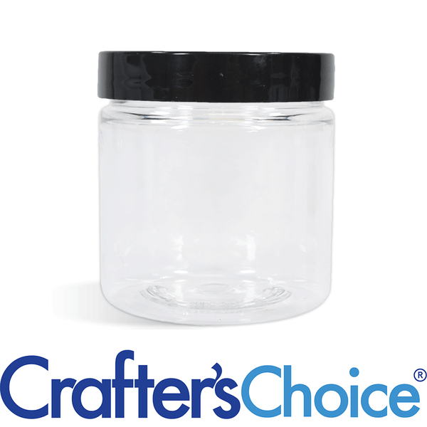 4 oz Clear Basic Jar & Black Straight Top Set - Zoom Media 1