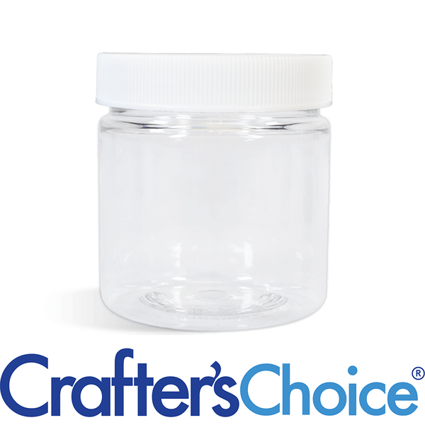 4 oz Clear Basic Jar & White Ribbed Top Set - Zoom Media 1