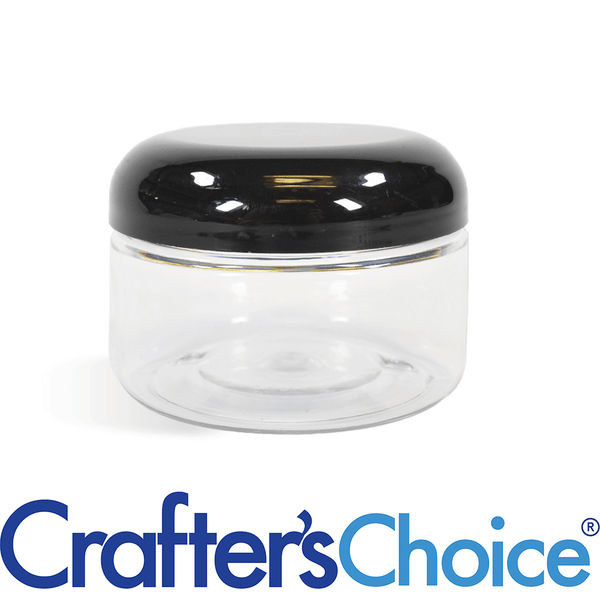4 oz Clear Heavy Wall Jar & Black Dome Top Set - Zoom Media 1