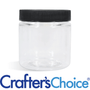 4 oz Clear Basic Jar & Black Ribbed Top Set - Zoom Thumbnail Media 1