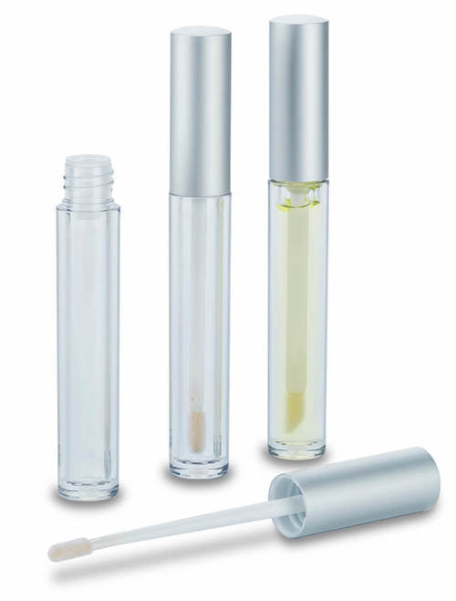5 ml Lip Gloss Bottle with Brushed Silver Wand - Zoom Media 1