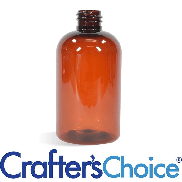 4 oz Amber Boston Round Plastic Bottle - 20/410 - Zoom Media 1