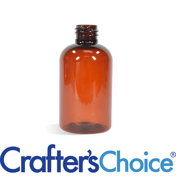 2 oz Amber Boston Round Plastic Bottle - 20/410 - Zoom Media 1