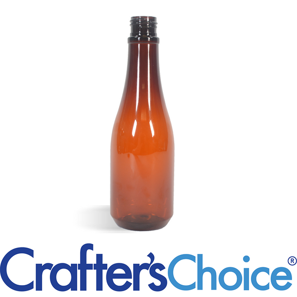 8 oz Amber Keuka Plastic Bottle - 24/410 - Zoom Media 1