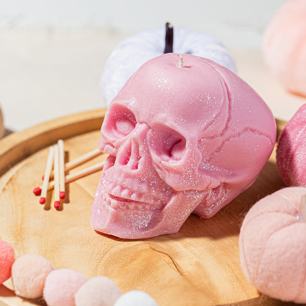 Pastel Pink Skull Candle Kit - Zoom Media 1
