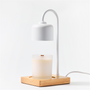 White & Wood Arched Candle Warmer Lamp - Zoom Thumbnail Media 1