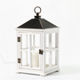 Weathered White Wooden Candle Warmer Lantern - Zoom Thumbnail Media 1