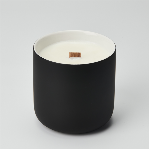 Black Ceramic Candle Jar 12 oz - Zoom Media 1
