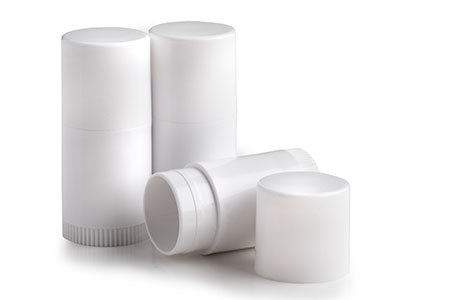 White Mini Lip Balm Tube & Cap Set - Zoom Media 1