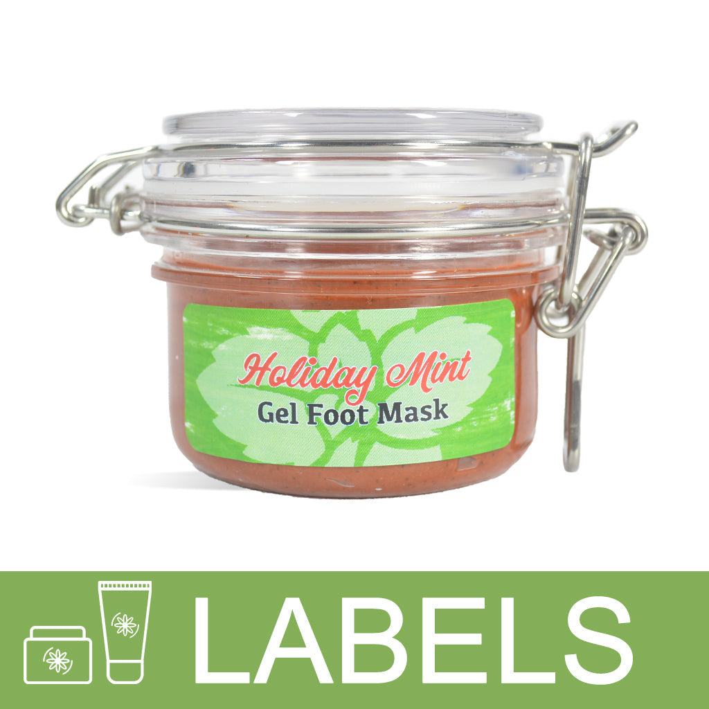 Holiday Mint Gel Foot Mask Label