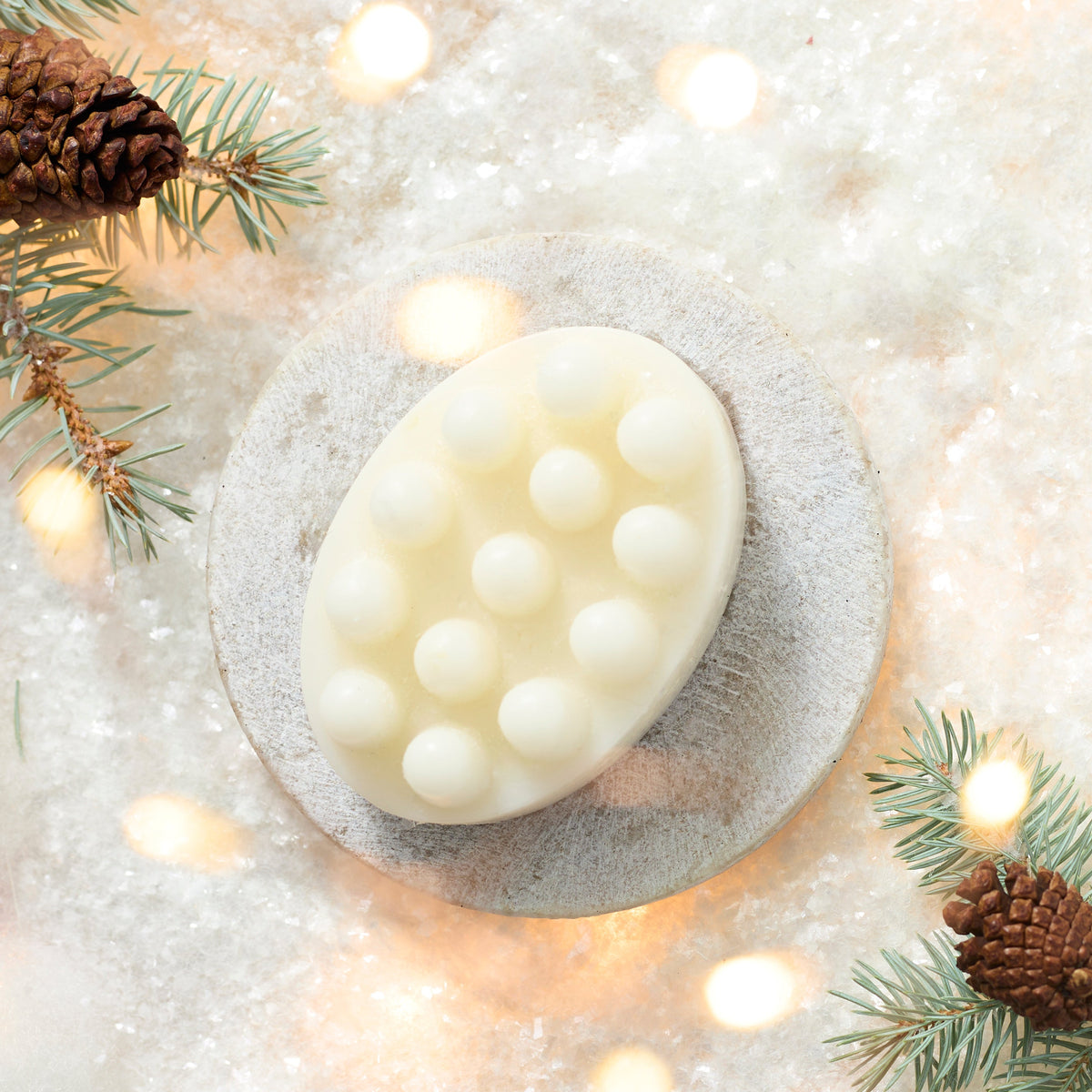 massage bar soap on holiday background