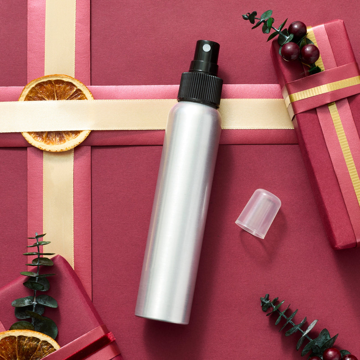 yoga mat spray on holiday background