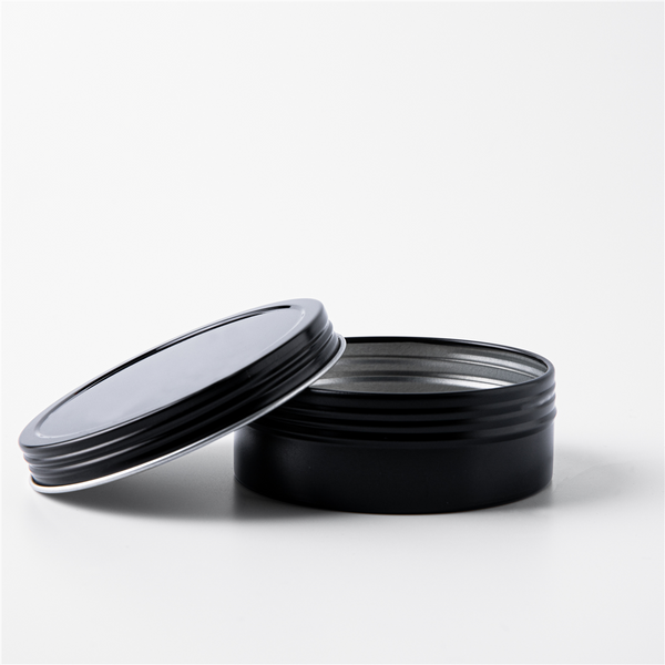 4 oz Black Shallow Rustproof Tin & Screw Top Set - Zoom Media 1