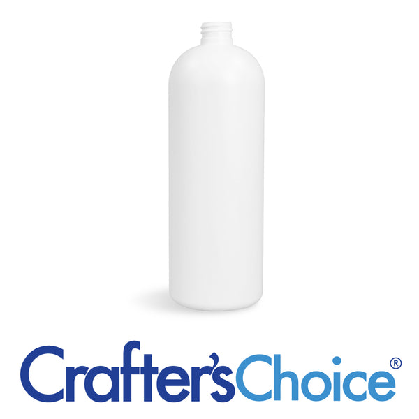 32 oz White HDPE Bullet Bottle - 28/410 - Zoom Media 1