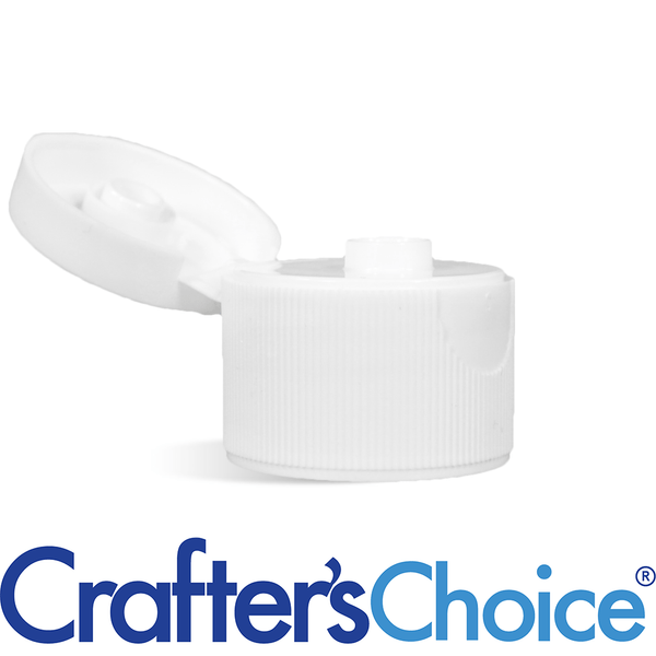 24/410 White Ribbed Flip Top Cap - Zoom Media 1