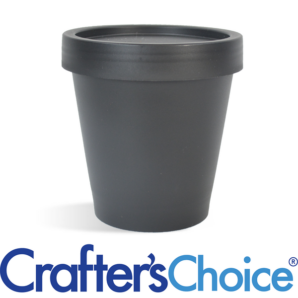 6.7 oz Black Plastic Pot & Lid Set - Zoom Media 1