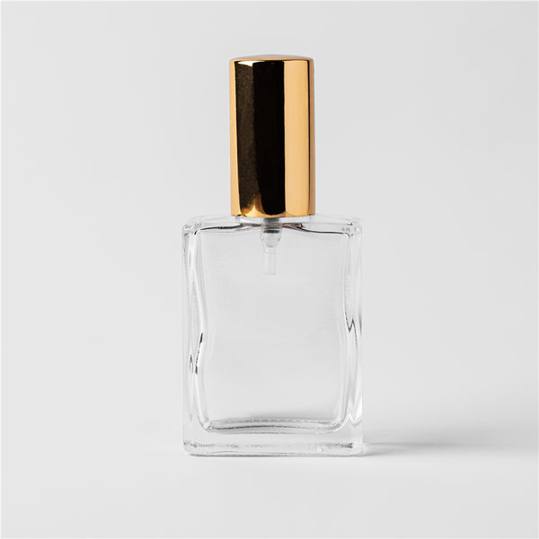 0.57 oz Clear Glass Perfume Bottle with Gold Spray Top - Zoom Media 1