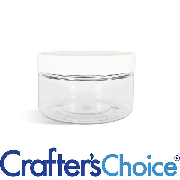 2 oz Clear Heavy Wall Jar & Wht Straight Top Set - Zoom Media 1
