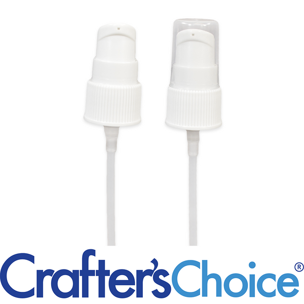 20/410 White Petite Treatment Pump Top - Clear Cap - Zoom Media 1