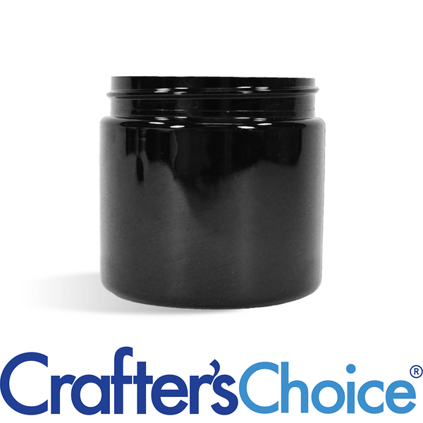 8 oz Black Basic Plastic Jar - 70/400 - Zoom Media 1