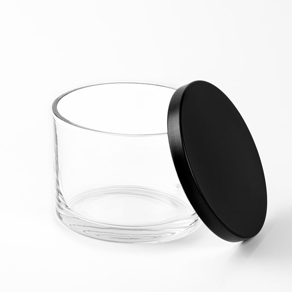 Black Metal 3-Wick Candle Jar Lid - close-up - Zoom Media 2