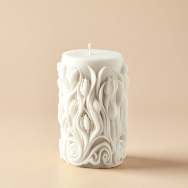 Pillar with Floral Detail Silicone Mold - Zoom Media 2