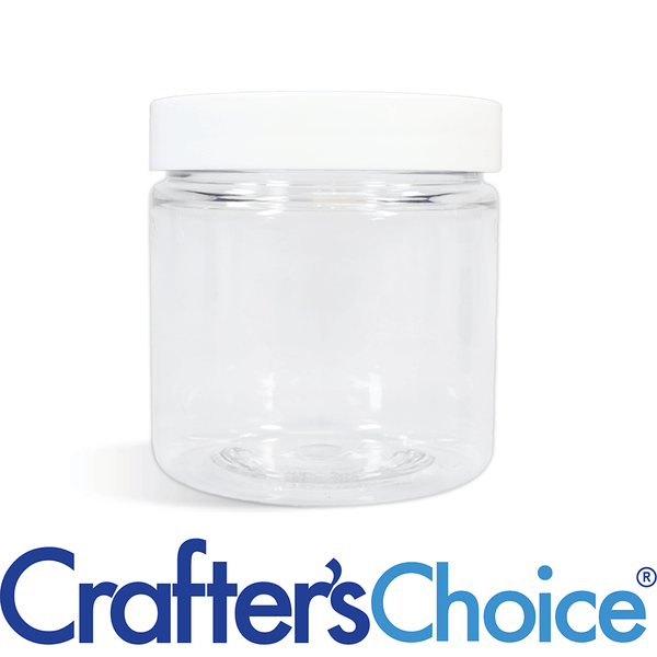 4 oz Clear Basic Jar & White Straight Top Set - Zoom Media 1