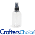 4 oz Clear Boston Round w/ Blk Ribbed Sprayer Set
