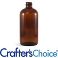 16 oz Amber Glass Boston Round Bottle - 28/400