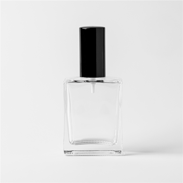 1.69 oz Clear Glass Perfume Bottle with Black Spray Top - Zoom Media 1
