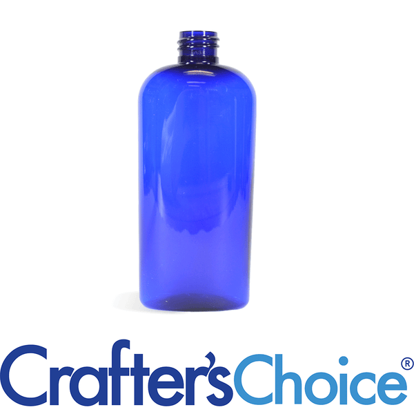 4 oz Blue Cosmo Oval Plastic Bottle - 20/410 - Zoom Media 1