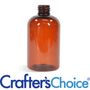 8 oz Amber Boston Round Plastic Bottle - 24/410 - Zoom Thumbnail Media 1
