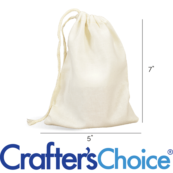 Muslin Drawstring Bags - Large 5 x 7 - Zoom Media 1